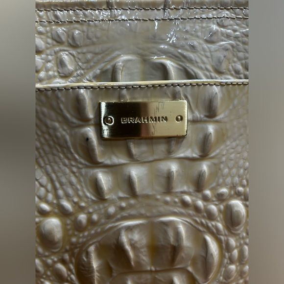 BRAHMIN White Croc Leather Large Shoulder Tote Bag - Picture 2 of 13